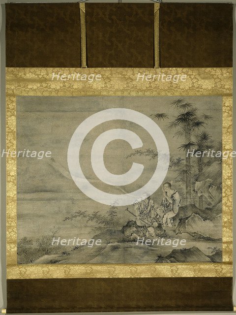 Genii Gama Sennin and Tekkai Sennin, Second half of the16th cen.. Artist: Motonobu, Kano, (Workshop) (1476-1559)