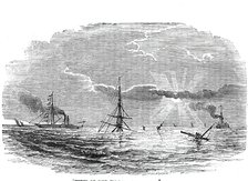 View of the wreck at sunset, 1844. Creator: Unknown.