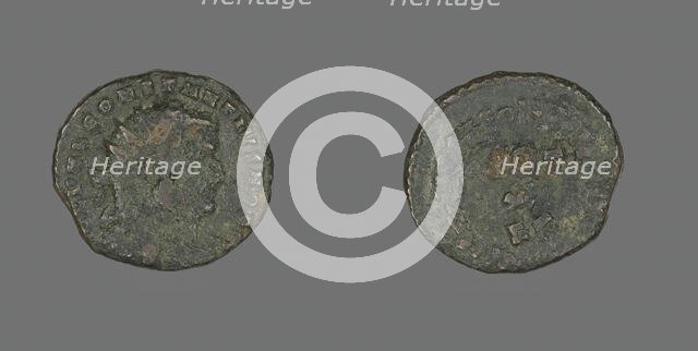 Follis (Coin) Portraying Emperor Constantius I, about 303. Creator: Unknown.