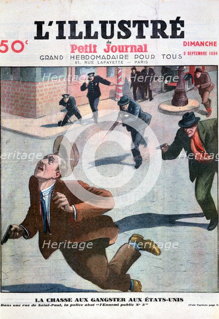Shooting of the gangster in the United States. Artist: Unknown