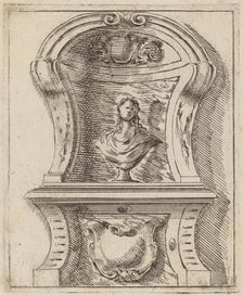 Architectural Motif with a Bust, c. 1690. Creator: Carlo Antonio Buffagnotti.