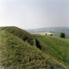 The north-west bank and ditch of Scratchbury hillfort, Norton Bavant, Wiltshire, 1999. Artist: IJ Leonard