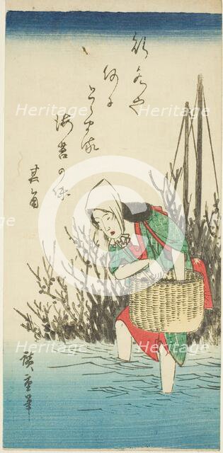 Woman gathering seaweed, n.d. Creator: Ando Hiroshige.