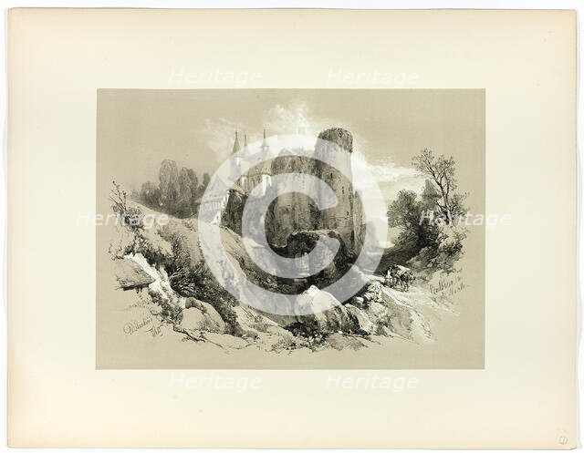 Beilstein on the Moselle, from Picturesque Selections, 1860. Creator: James Duffield Harding.