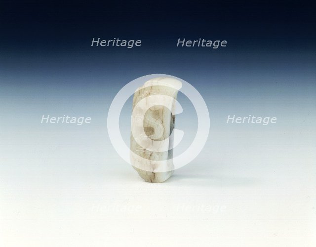 Jade fitting with tortoise belching clouds, Yuan or early Ming dynasty, China, 14th-15th century. Artist: Unknown