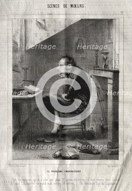 Scènes de Moeurs: Le Problême embarassant.... Creator: Charles Joseph Traviès de Villers (French, 1804-1859).
