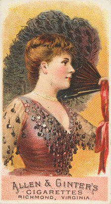 Plate 1, from the Fans of the Period series (N7) for Allen & Ginter Cigarettes Brands, 1889. Creator: Allen & Ginter.