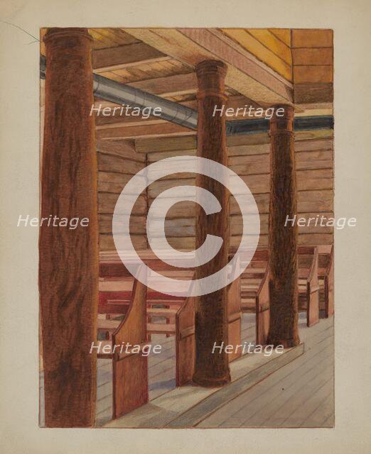 Muskego Church, c. 1936. Creator: Bertrand E. Old.