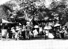 The Total Eclipse of the Sun: group...at the railway siding, Jeur, on the day of the eclipse, 1898. Creator: Stewart.
