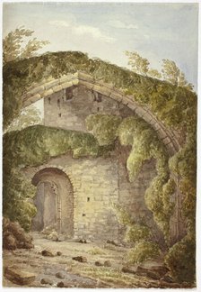 Interior of Conway Castle, 1845. Creator: Elizabeth Murray.