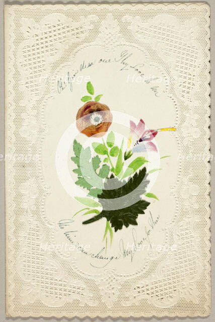 Oh! Give Dear All Thy Love to Me (valentine), c. 1840. Creator: George Meek.