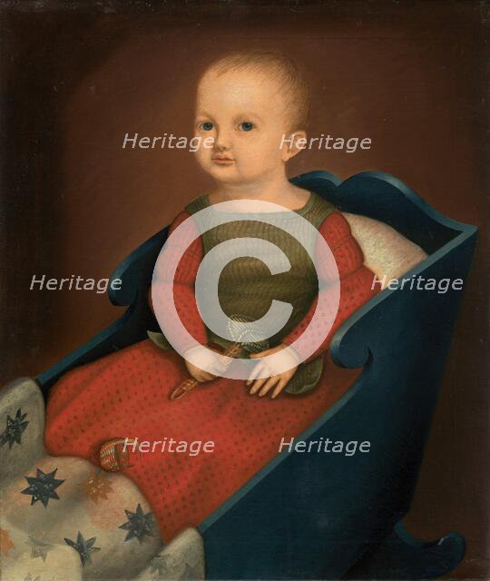 Baby in Blue Cradle, c. 1840. Creator: Unknown.