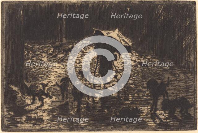 Les Noctambules (The Night Prowlers), 1876/1877. Creator: Felix Hilaire Buhot.