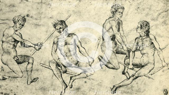 Four naked men, mid-late 15th century, (1943). Creator: Giovanni di Paolo.