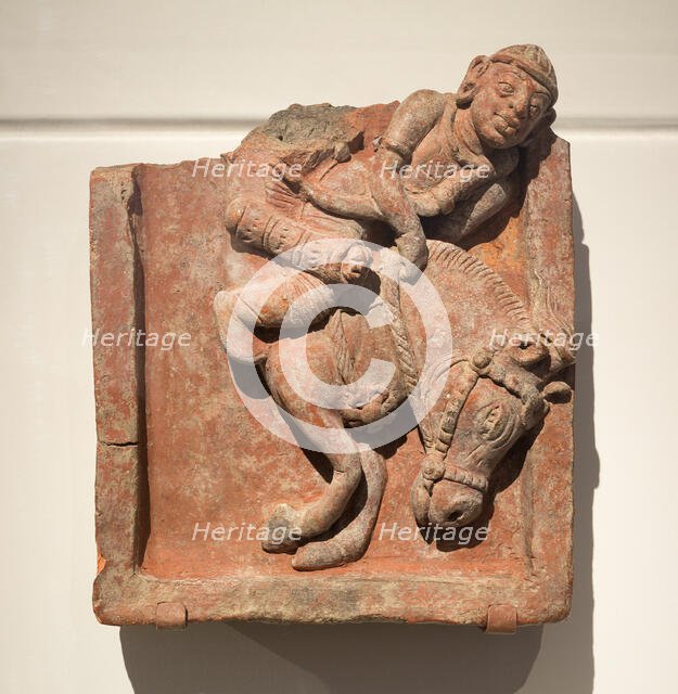 Plaque with Galloping Horse and Rider, Gupta period, 4th/5th century. Creator: Unknown.