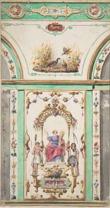 Design for Painted Wall Decoration for a Bakery, second half 19th century. Creators: Jules-Edmond-Charles Lachaise, Eugène-Pierre Gourdet.