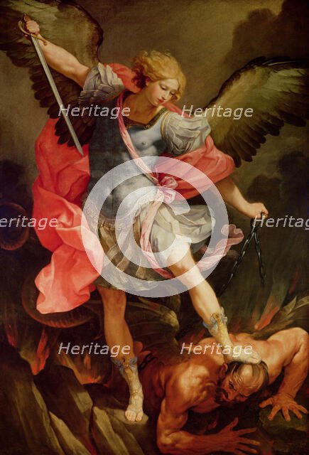 Saint Michael Vanquishing Satan, c. 1635. Creator: Reni, Guido (1575-1642).