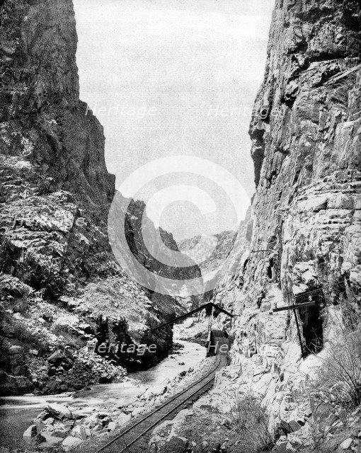 Royal Gorge, Colorado, USA, 1893.Artist: John L Stoddard