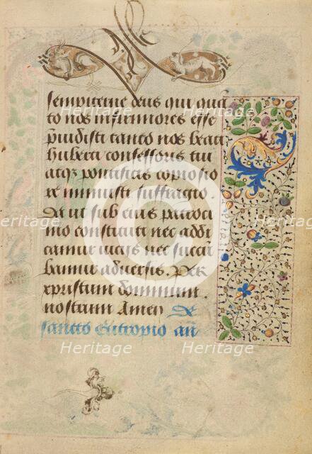 Decorated Text Page; Prayer Book of Charles the Bold, 1469. Creator: Nicolas Spierinc.