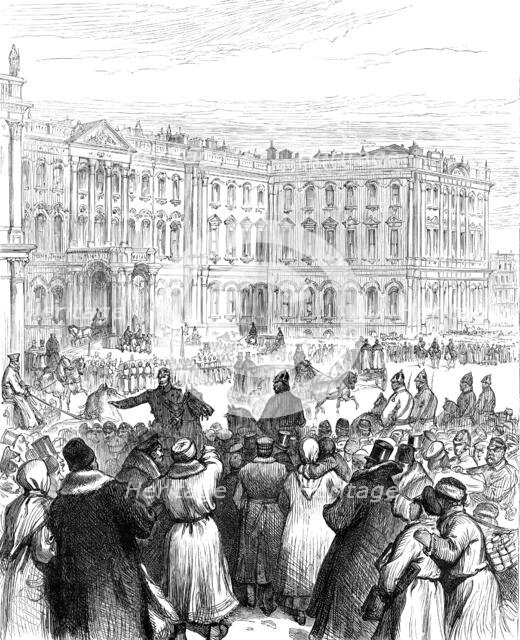 The attempt on the Czar's life: the Soltykoff Doorway...within which the explosion occurred, 1880. Creator: Unknown.