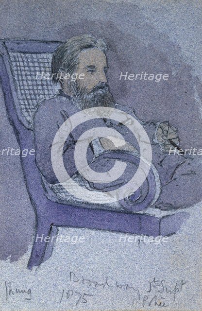 Portrait of man reclining in a chair, c1861-c1869. Creator: Alfred Frederick Pollock Harcourt.