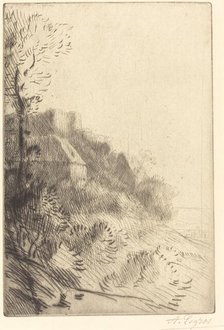 Farm on a Hillside in Sunlight (La ferme du coteau; Effet de soleil sur le coteau). Creator: Alphonse Legros.