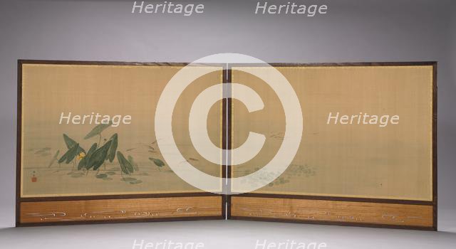 Fish in a Lotus Pond, 1800s. Creator: Donshu Ohara (Japanese).