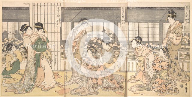 Three Intoxicated Courtesans, 1790s. Creator: Kitagawa Utamaro.