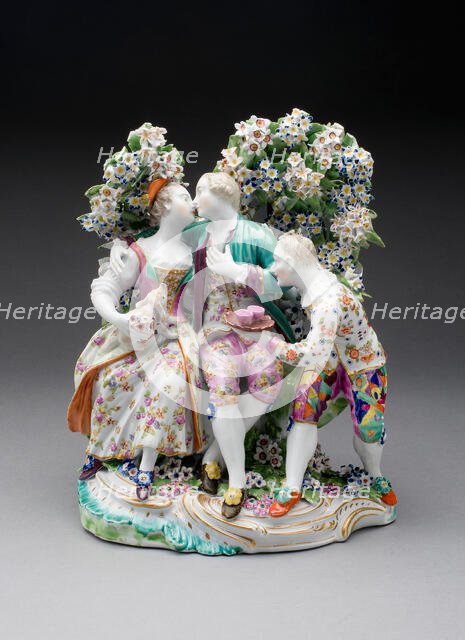 Lovers and Jester, Derby, c. 1765. Creator: Derby Porcelain Manufactory England.