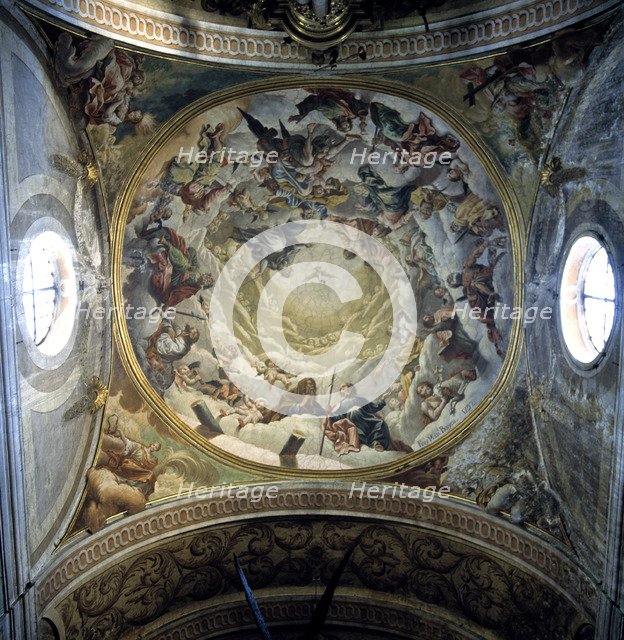 Frescos in the dome of the central apse in the cathedral of Jaca, work by Fray Manuel Bayeu.
