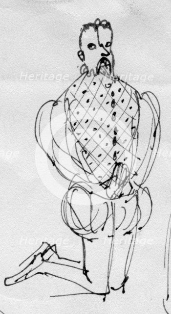 Man in period costume, c1950. Creator: Shirley Markham.