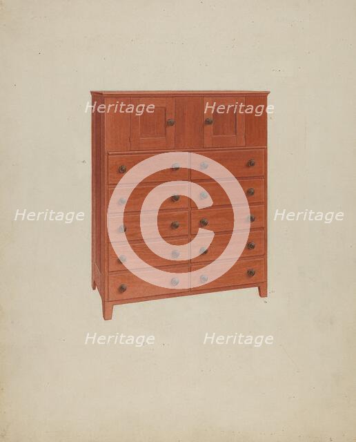 Shaker Chest of Drawers, c. 1937. Creator: Alfred H. Smith.