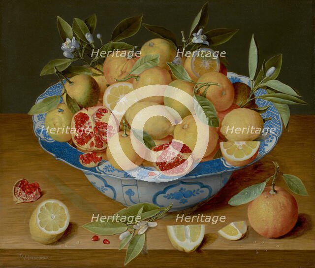 Still Life with Lemons, Oranges, and a Pomegranate, about 1620-1630. Creator: Jacob van Hulsdonck.