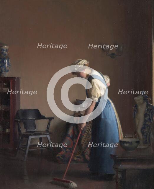 Girl Sweeping, about 1912. Creator: William McGregor Paxton.