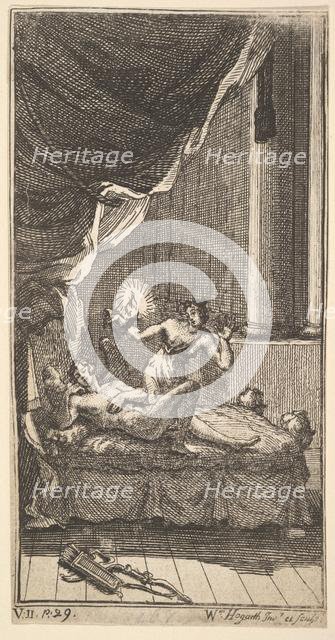 The New Metamorphosis, Plate 6: The Story of Cupid and Psyche, 1724. Creator: William Hogarth.