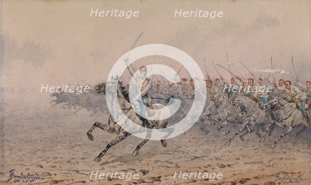 Charge of the Cavalry. Artist: Pryanishnikov, Ivan Petrovich (1841-1909)