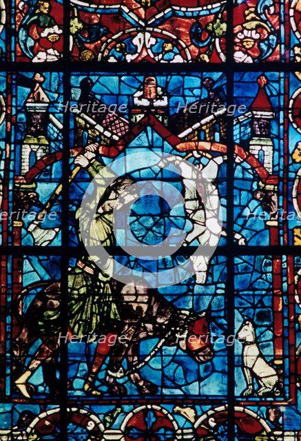 The Butchers, stained glass, Chartres Cathedral, France, 1194-1260. Artist: Unknown