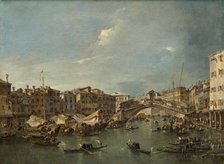 Grand Canal with the Rialto Bridge, Venice, probably c. 1780. Creator: Francesco Guardi.