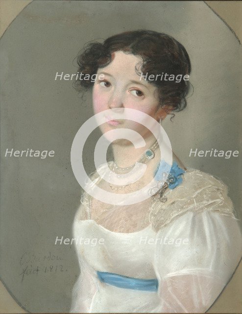 Portrait of Countess Agrafena Yuryevna Obolenskaya (1789-1829), née Neledinskaya-Meletskaya, 1812. Artist: Bardou, Karl Wilhelm (1750s-after 1842)