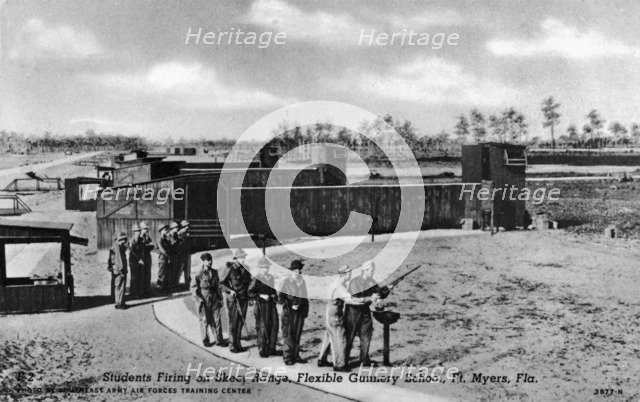 Students firing on the skeet range, Flexible Gunnery School, Fort Myers, Florida, USA, 1943. Artist: Southeast Army Air Forces Training Center