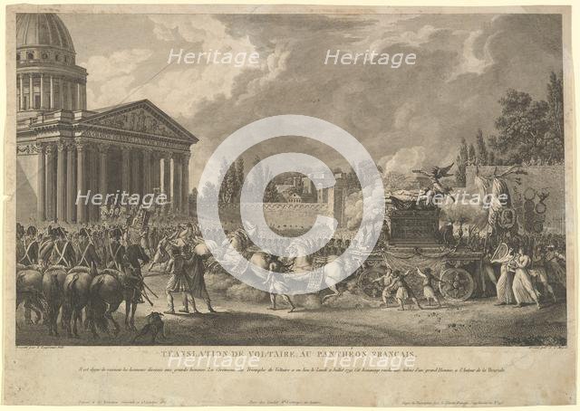 Translation de Voltaire au Panthéon Français, 1817. Creator: Simon Charles Miger.