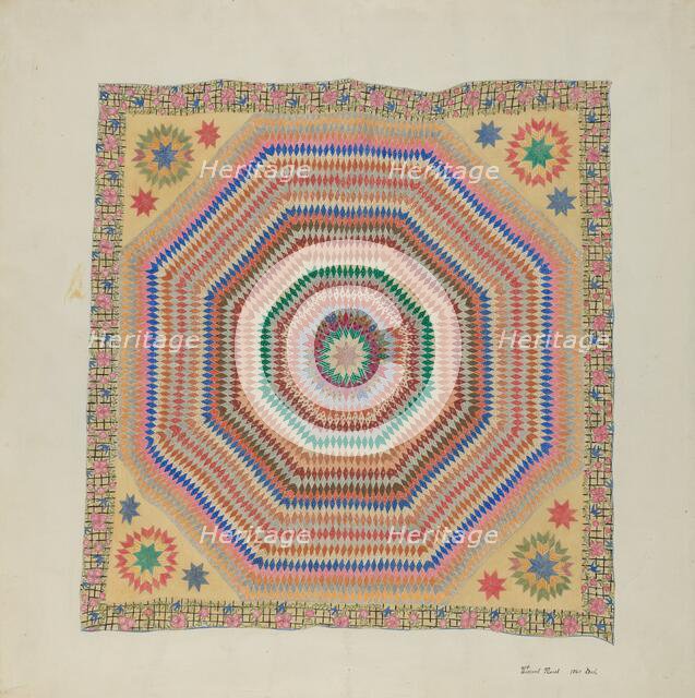 Patchwork Quilt, 1935/1942. Creator: Vincent P. Rosel.