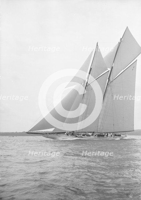 The 380 ton A Class schooner 'Margherita' sailing close-hauled, 1913. Creator: Kirk & Sons of Cowes.