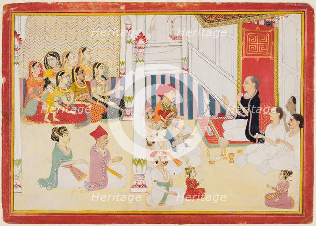 Svetambara Jain Teacher Giving Instruction, c. 1750-60. Creator: Sahib Ram (Indian, active 1745-1803), possibly by.