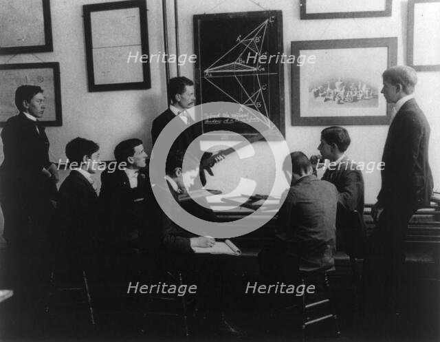 Class in solid geometery, Manual Training, (1899?). Creator: Frances Benjamin Johnston.