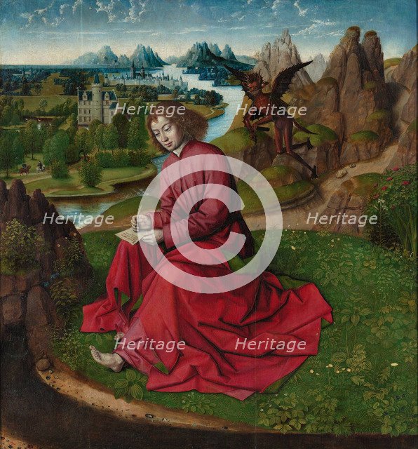 Saint John the Evangelist on Patmos, ca 1465. Artist: Bouts, Dirk, (Workshop)  