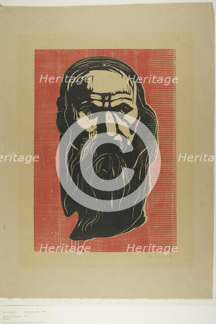 Head of an Old Man with Beard, 1902. Creator: Edvard Munch.