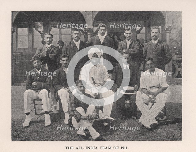 The all-India cricket team of 1911 (1912). Artist: Unknown