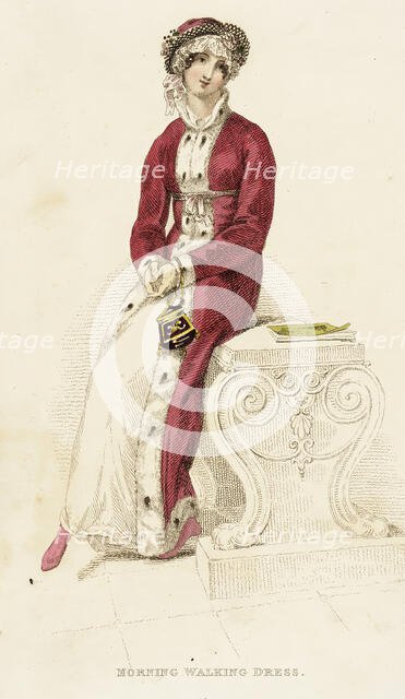 Fashion Plate (Morning Walking Dress), 1813. Creator: Rudolph Ackermann.