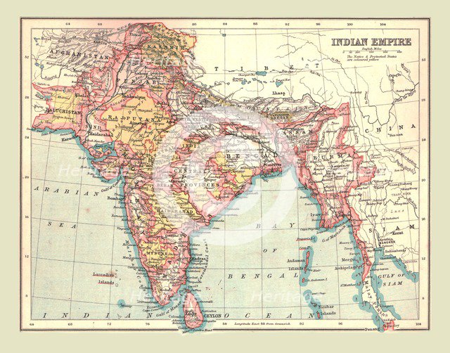 Map of the Indian Empire, 1902.  Creator: Unknown.